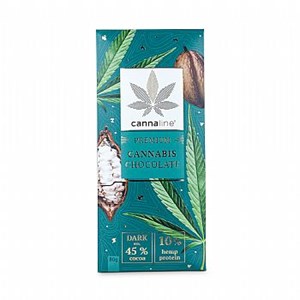 cannaline Premium Cannabis Dark Chocolate (45% cocoa & 10% hemp protein) - 80gr